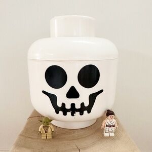Lego Small Storage Head, White, Skeleton Face Decor
